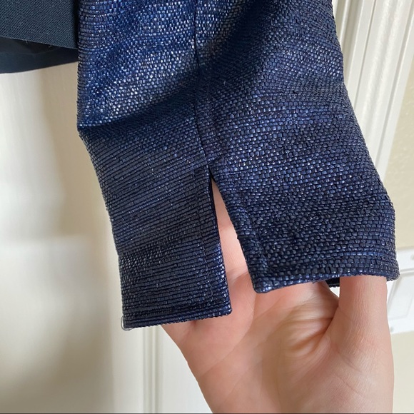 Worth Navy Raffia and Doubleface Jacket - Picture 4 of 9